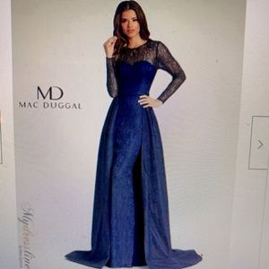 Lace Embroidered Long Evening Gown by Mac Duggal - NWT Never Worn - Size 10